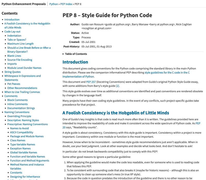 Python Coding Style Guide